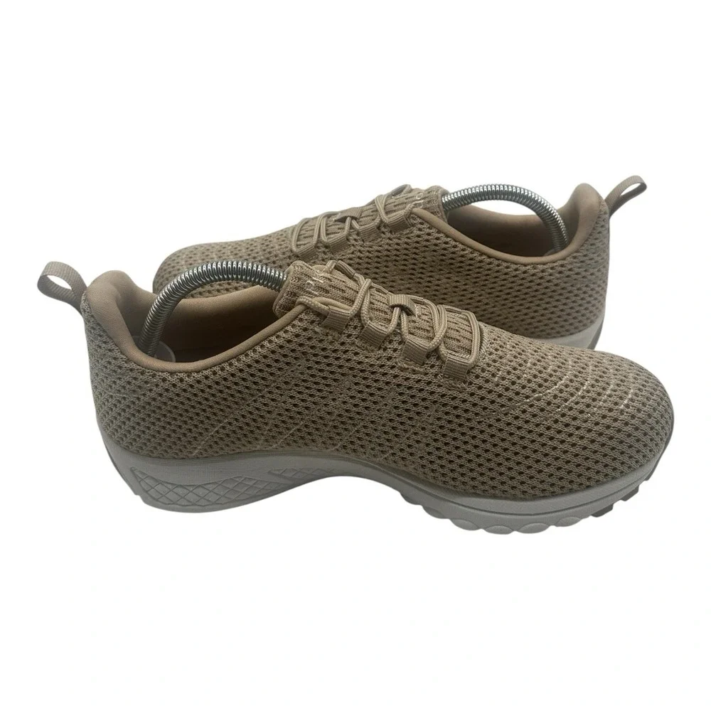 Propet Tour Knit Shoes Womens Sz 10 W(D) WIDE‎ Beige Diabetic Sneakers WAA112M
